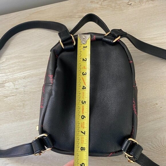 Betsy Johnson Mini Kitsch Dog Puppy Backpack Black Pink - Picture 6 of 9